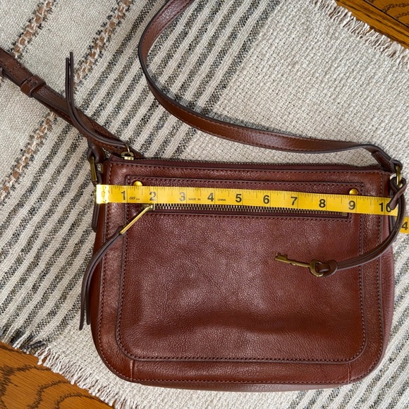 Fossil Farrah Leather Crossbody Bag Brown Like New - Picture 5 of 10